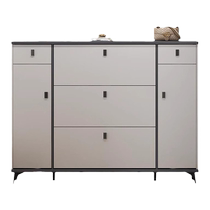 Pure solid wood shoe cabinet for home door light luxury large capacity solid wood shoe cabinet ultra-thin tipping bucket entrance cabinet door for corridor