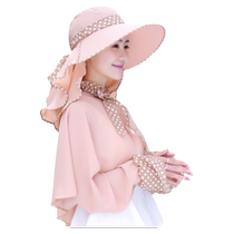 Sun protection hat for women summer outdoor face covering electric bike riding sun hat foldable large brim sun hat fashionable and elegant