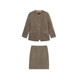 Maven Lin crisp 1OO wool round neck woolen coat women's elegant straight skirt suit