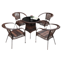 Natural art and balcony tea table and chair combination rattan chair three-piece set outdoor leisure outdoor outdoor courtyard rattan table and chairs