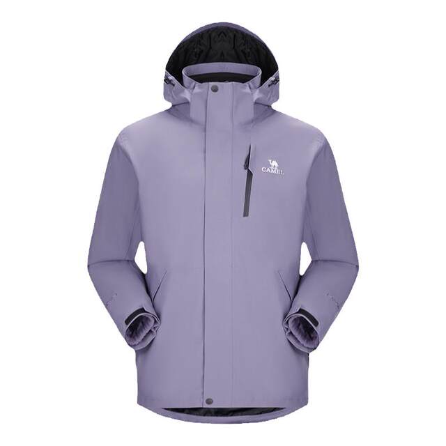 Camel Outdoor Night Purple Jacket Three-in-One Women's Waterproof Mountaineering Clothing Men's Winter Thickened Travel Jacket