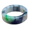 Half mountain and half water jadeite flat square ring