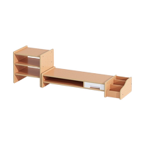 Desktop computer elevated monitor stand with drawer desktop storage rack office workstation elevated storage bracket