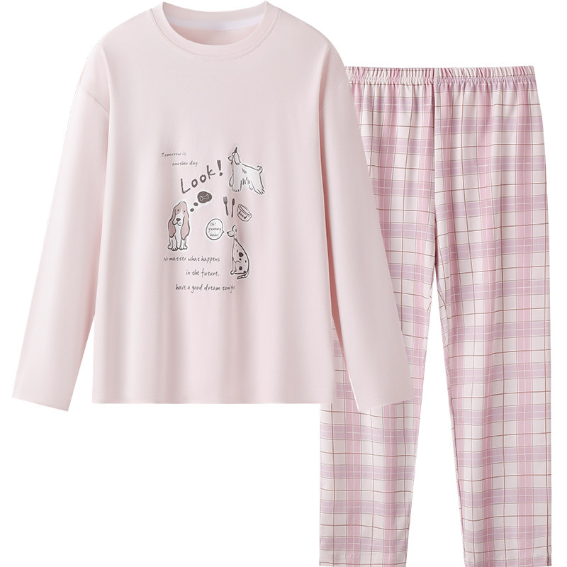 Yingshi girl's pajamas girls pure cotton home clothes set