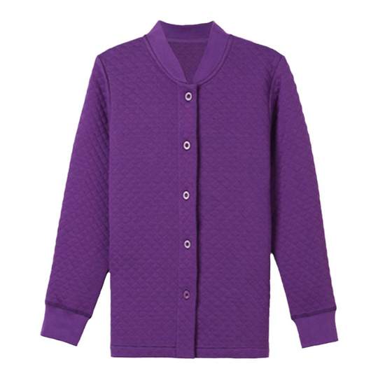 老年人加绒加厚保暖内衣女妈妈奶奶开衫开襟对开纯棉秋衣秋裤套装