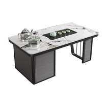 Hengsheng Office Tea Table Tea Tea Integrated Live Magnetic Stove Burning Water Pot Suit Rock Plate Kongfu Tea Table Fully Automatic