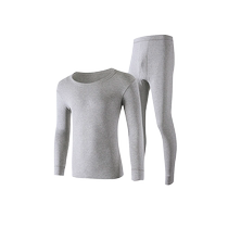 Mens underwear set pure cotton teenagers autumn clothes and long trousers pure cotton and velvet thickened thermal underwear - 40 degrees below zero