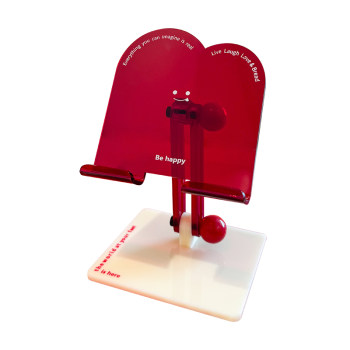 Mobile Phone Stand Desktop iPad Tablet Stand 2024 New Year Red Acrylic Cute Smiling Face Cartoon Original Creative Folding Lift Broadcast Drama Support Stand Shooting Accessories Lazy Mobile Phone Holder