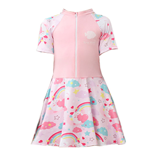 2025新款防晒冰袖女童泳衣防紫外线分体泳装可爱儿童中大童