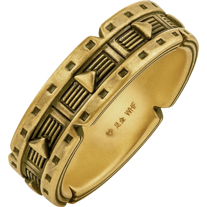MONOLOGUE Monologue Black Gold Retro Gold Pure Gold Film Love Ring Couple Ring Send Chinese Valentine's Day Gift