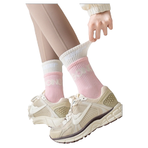 Sports socks womens fitness yoga socks mid-calf skipping rope compression professional summer running pressure slimming legs