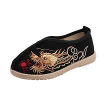 Old Beijing childrens Chinese style boys shoes handmade cloth shoes ethnic style embroidered shoes students costume Hanfu performance shoes