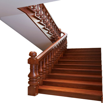 Stairs solid wood handrails duplex steel wood attic spiral staircase indoor whole house customization chengdu factory direct sales
