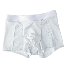 Ice silk mens underwear boys antibacterial boxer briefs summer thin mesh breathable youth boxer shorts