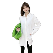 Sweatshirt layered hem white vest sleeveless shirt butt curtain womens mid-length loose velvet suspender sweater inner layer