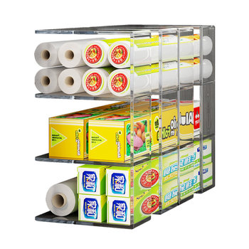 Plastic film storage rack kitchen cabinet drawer fresh bag