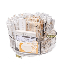 (transparent rotatable pen holder) Large-capacity desktop stationery containing box office minimalist style pen barrel light extravagant advanced sensant Wind student desk multifunction child girl big number