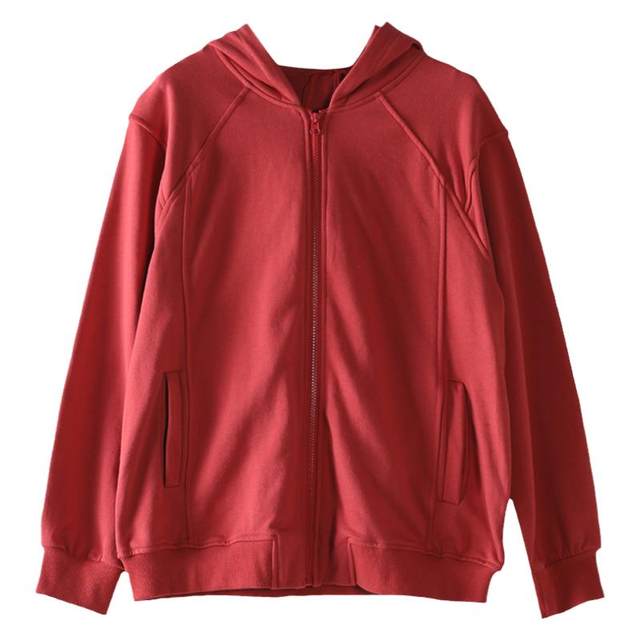 Huangsen 2024 Korean style cotton comfortable and versatile hooded short coat for women spring and autumn loose large size cardigan sweatshirt