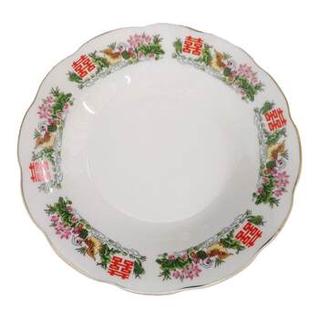 Double happiness deep disk ceramic round 8 inch retro nostalgic