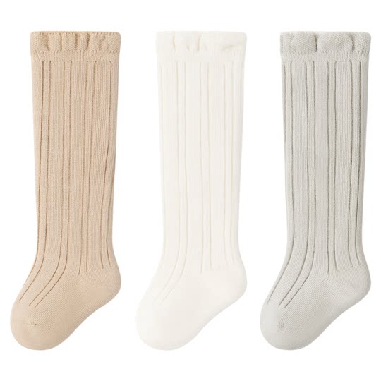 尼多熊婴儿长筒袜秋冬棉袜a类0到3月新生儿宝宝过膝袜无骨不勒腿