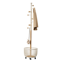 Clothes Rack for Bedroom, Floor-Standing Coat Rack, Multifunctional with Wheels, Movable, Thickened and Reinforced, Household Bag Storage Rack