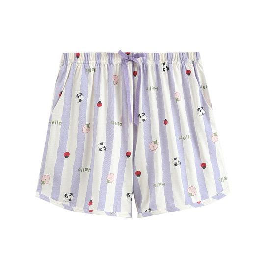 Fenton Neue Pyjamahose für Damen, Sommer-Shorts aus reiner Baumwolle, dünn