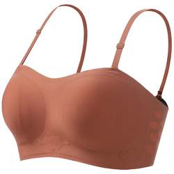 Strapless tube top bra for women, non-slip push-up summer thin seamless rabbit ears invisible back wrap bra