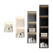 304 stainless steel alcove bathroom embedded bathroom shower room finished TV metal double-layer board storage rack