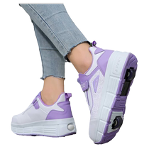 Child Riot Shoes Girls Nets Red Skate Double Wheels STUDENTS Roller Skates Wheel Skating Shoes With Shoes With Wheels