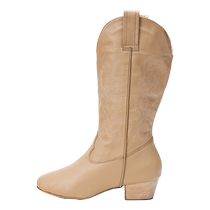 sansha Sansha dance theater boots cowhide dark embroidered high character boots mid-heeled ballet performance boots