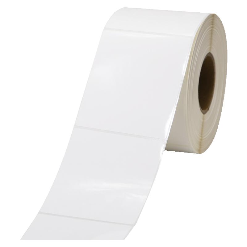 Bright white PET label paper 70*30mm self-adhesive oil-proof PVC tear-resistant barcode printing sticker 7x3cm custom-made