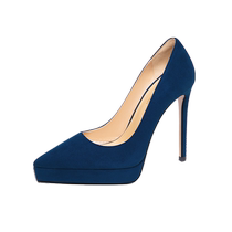 Lily Wei professional high-heeled shoes with shallow mouth and stiletto heels that are not tiring for commuting and waterproof platform single shoes for large size womens shoes 41-43