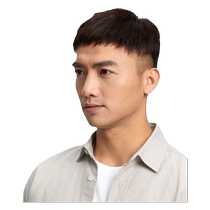 Rebecca wig mens head replacement piece full real hair mono mesh base light and breathable finely chopped bangs replacement piece