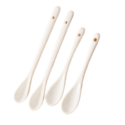 Ceramic small spoon long handle salt spoon small spoon stirring spoon household exquisite coffee spoon spoon spoon coffee spoon