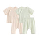 ຕາຫນ່າງຝ້າຍສີບາງໆ breathable ເດັກນ້ອຍແບ່ງອອກຊຸດ summer
