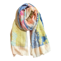 Official website Xiaock flagship store spring and summer new womens thin large square scarf colorful scarf for travel and air-conditioned room shawl