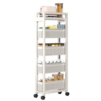 Kitchen slit storage refrigerator side multi-layer storage rack