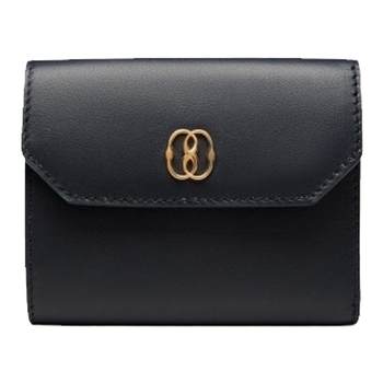 Bally emblem dark blue cow leather women's wallet 6308643