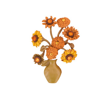 A Van Gogh sunflower oil painting brooch ຕົ້ນໄມ້ປ່າໄມ້ເປັນຂອງຂວັນ niche ການອອກແບບ brooch corsage ແມ່ຍິງລະດັບສູງ