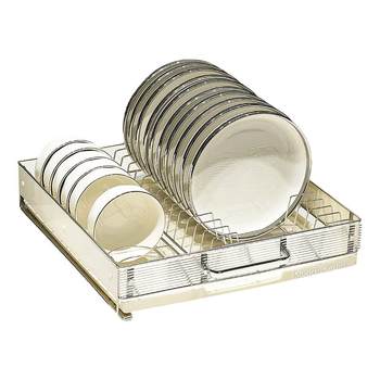 Drawer-style kitchen dish storage rack without punching