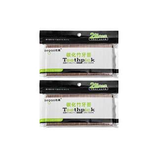 Carbonized disposable bamboo toothpicks household set fruit sign double-pointed toothpick box bottle wooden bamboo tooth picking artifact