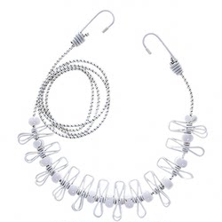 Portable Clothesline for Hotel Travel, Travel Clothes Hanger, Elastic Strap with Clips, Foldable Clothes Drying Rack