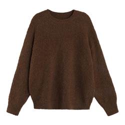 MULVAN loose round neck sweater for women 2023 autumn and winter new style lazy style casual versatile pullover wool sweater