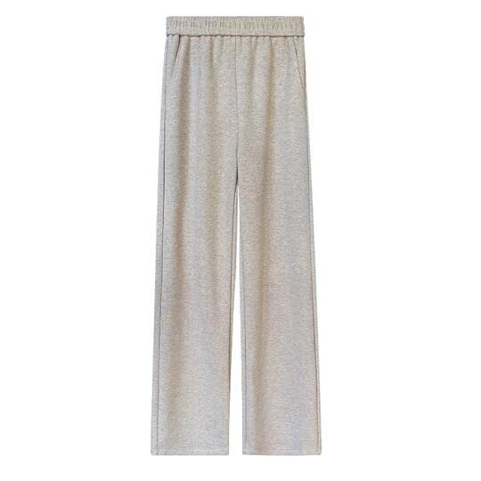 Autumn and winter style plush thickened herringbone wool wide-leg pants