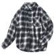 Korean style trendy teen couple black and white plaid shirt