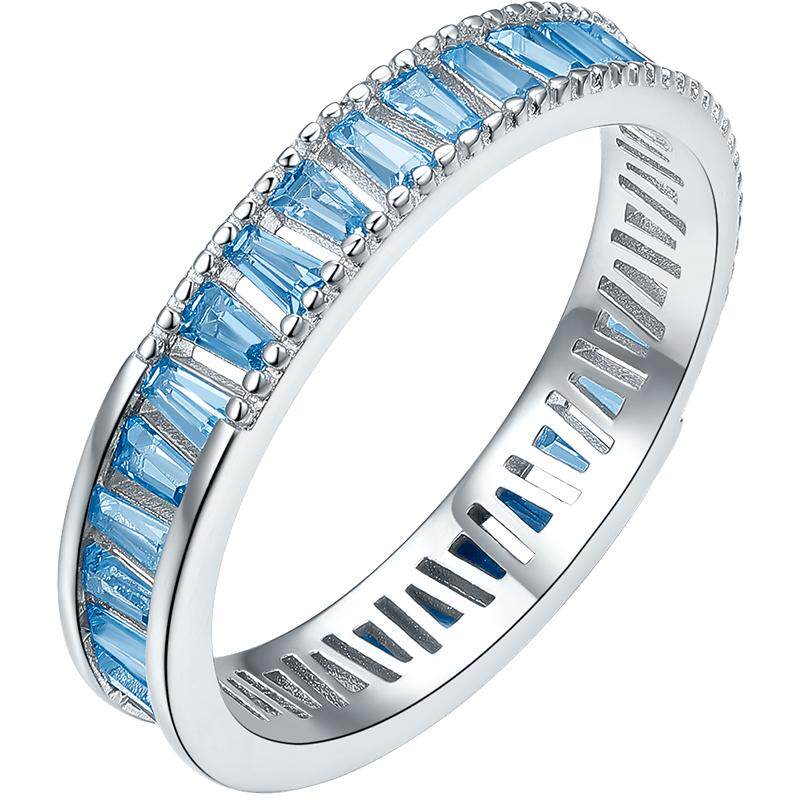 T Saturday Fortune Island Blue Ring Women's S925 Silver Ring Bracelet Holiday Gift for Girlfriend