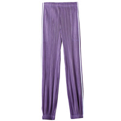 Miyake Pleated Pants Sports Casual Stretch Plus Size Pants Loose Pocket Striped Straight 2024 Summer