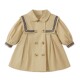 Girls' windbreaker jacket, children's autumn and winter French double-breasted clothes, baby solid color winter clothes, trendy children's velvet tops