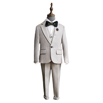 imo childrens suit silver gray suit boy suit big boy British piano performance suit hosting childrens catwalk