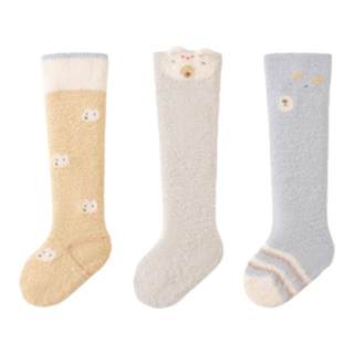Baby stockings autumn and winter newborn plus velvet thickened warm non-slip floor socks infant winter knee-high socks